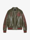 GIVENCHY GIVENCHY CREST BOMBER JACKET IN EMBROIDERED LEATHER