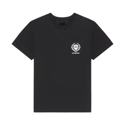 Pre-owned Givenchy Crest Logo T-shirt 'black'