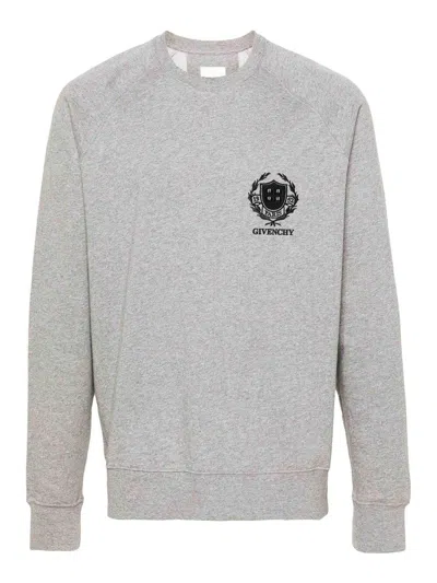 Givenchy Crest Slim Fit Sweatshirt In Grey