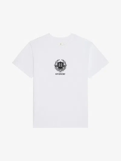 Givenchy Crest T-shirt In Cotton In White