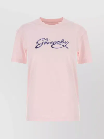 GIVENCHY LOGO-EMBROIDERED COTTON T-SHIRT