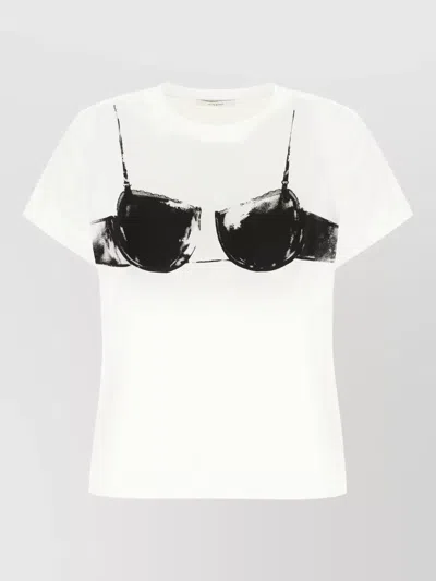 Givenchy Crew Neck Graphic Print Short Sleeve Top In White