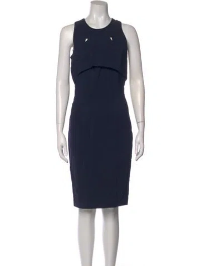 Pre-owned Givenchy Crew Neck Knee-length Dress In Blue