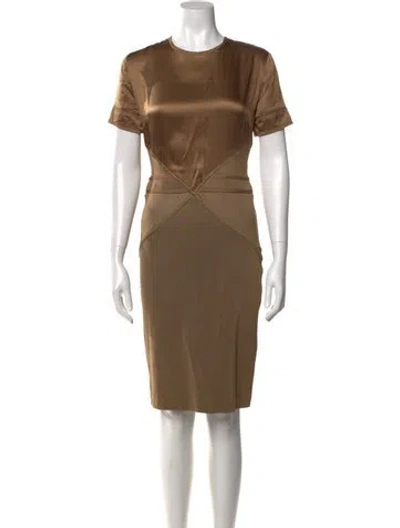 Pre-owned Givenchy Crew Neck Knee-length Dress In Brown
