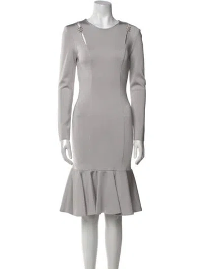 Pre-owned Givenchy Crew Neck Knee-length Dress In Gray