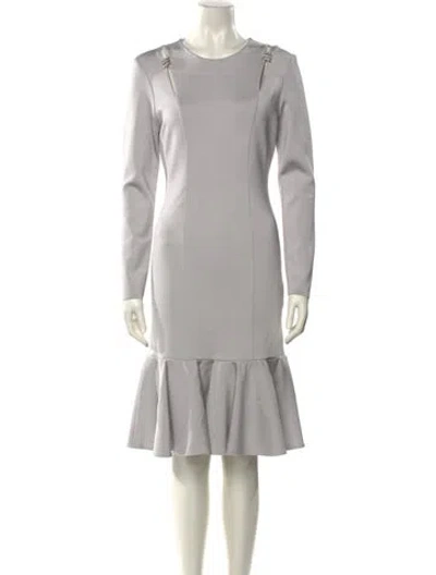 Pre-owned Givenchy Crew Neck Knee-length Dress In Gray