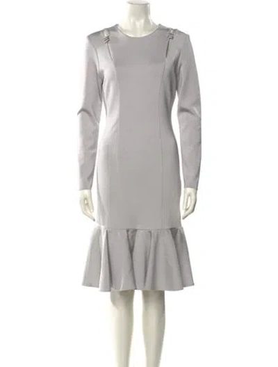 Pre-owned Givenchy Crew Neck Knee-length Dress In Gray