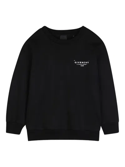 Givenchy Kids' Crew Neck Logo Sweatshirt In Black