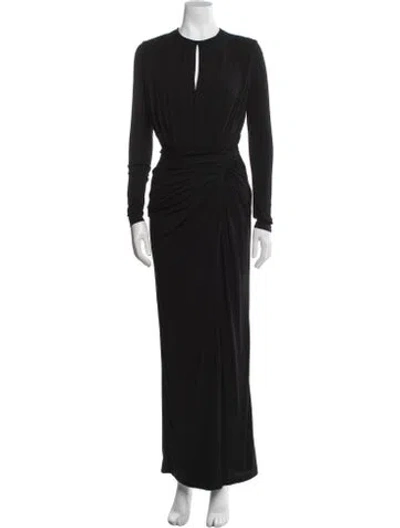 Pre-owned Givenchy Crew Neck Long Dress In Black