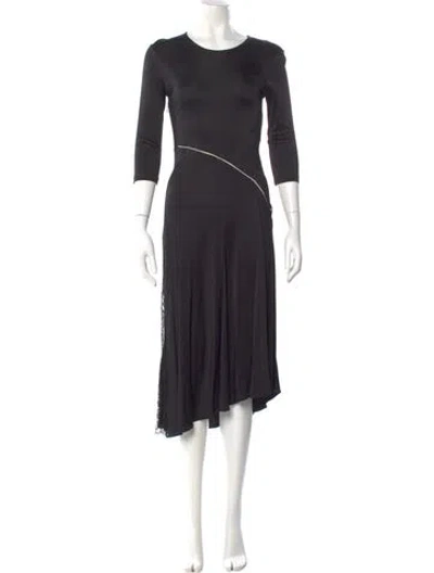 Pre-owned Givenchy Crew Neck Long Dress In Gray