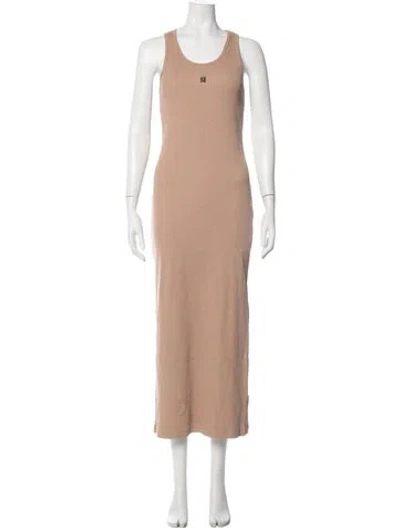 Pre-owned Givenchy Crew Neck Long Dress In Neutral