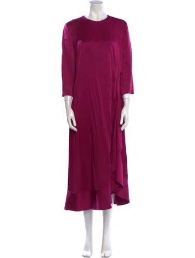 Pre-owned Givenchy Crew Neck Long Dress In Purple