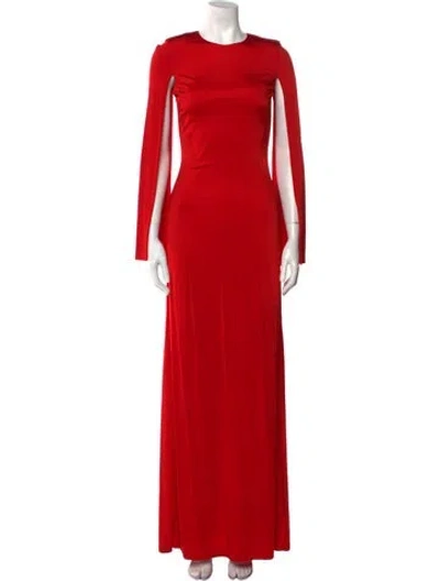 Pre-owned Givenchy Crew Neck Long Dress In Red