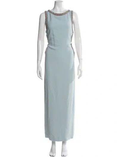 Pre-owned Givenchy Crew Neck Long Dress W/ Tags In Blue