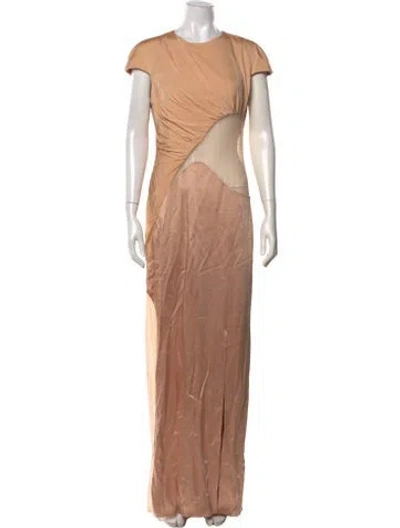 Pre-owned Givenchy Crew Neck Long Dress W/ Tags In Neutrals