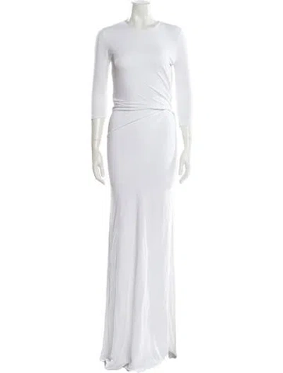 Pre-owned Givenchy Crew Neck Long Dress In White