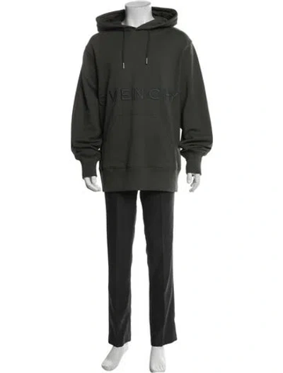 Pre-owned Givenchy Crew Neck Long Sleeve Hoodie In Green