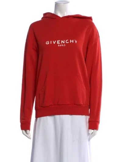 Pre-owned Givenchy Crew Neck Long Sleeve Hoodie In Orange