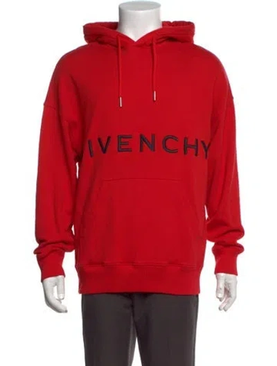 Pre-owned Givenchy Crew Neck Long Sleeve Hoodie In Red