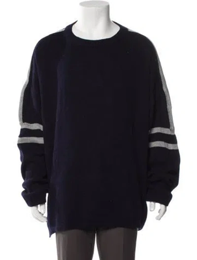 Pre-owned Givenchy Crew Neck Long Sleeve Pullover In Blue
