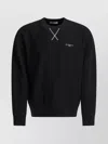 Givenchy Crew Neck Long Sleeve Ribbed Sweatshirt In Black