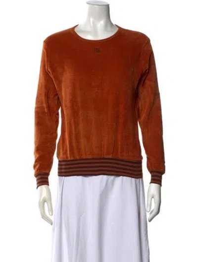 Pre-owned Givenchy Crew Neck Long Sleeve Sweatshirt In Orange