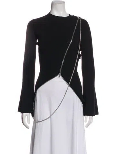 Pre-owned Givenchy Crew Neck Long Sleeve Top In Black