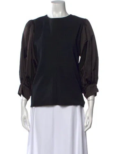 Pre-owned Givenchy Crew Neck Long Sleeve Top In Black