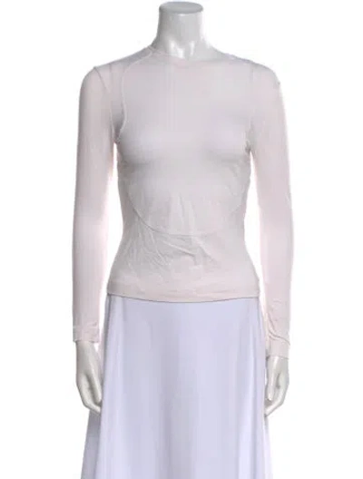 Pre-owned Givenchy Crew Neck Long Sleeve Top In White