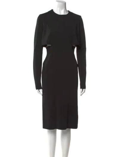 Pre-owned Givenchy Crew Neck Midi Length Dress In Black