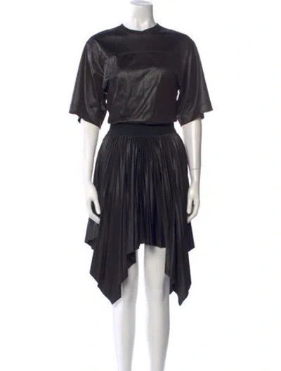 Pre-owned Givenchy Crew Neck Midi Length Dress In Black