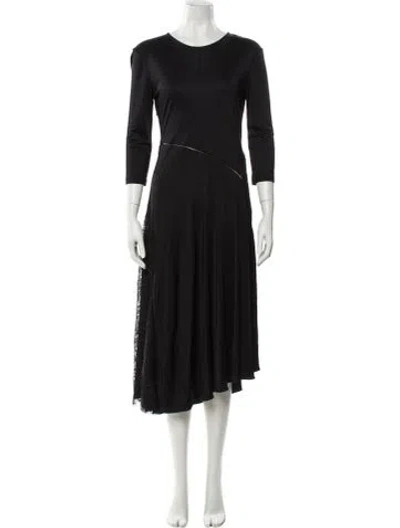 Pre-owned Givenchy Crew Neck Midi Length Dress In Black