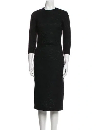 Pre-owned Givenchy Crew Neck Midi Length Dress In Black