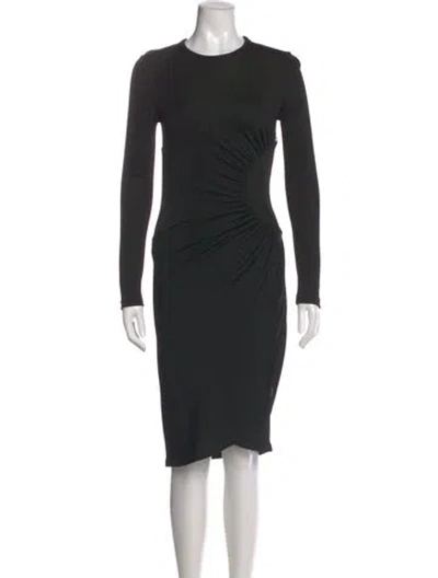 Pre-owned Givenchy Crew Neck Midi Length Dress In Black