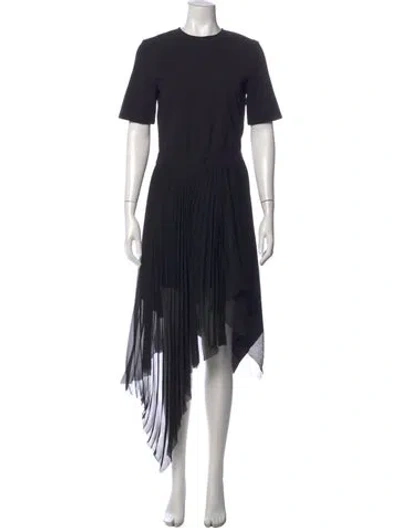 Pre-owned Givenchy Crew Neck Midi Length Dress In Black