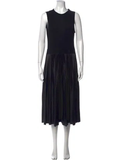 Pre-owned Givenchy Crew Neck Midi Length Dress In Black