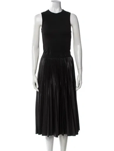 Pre-owned Givenchy Crew Neck Midi Length Dress In Black