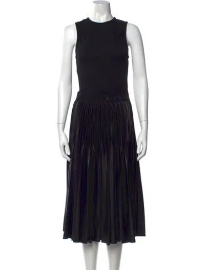 Pre-owned Givenchy Crew Neck Midi Length Dress In Black
