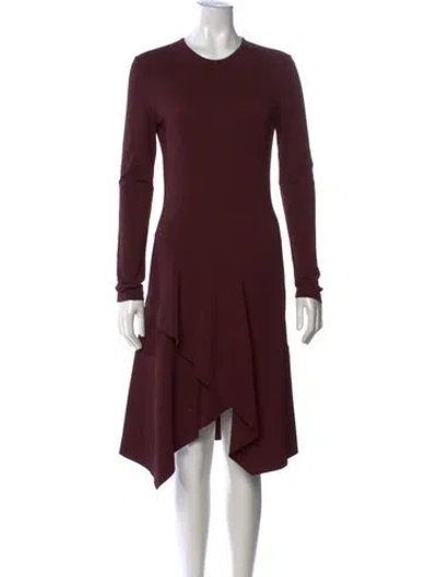 Pre-owned Givenchy Crew Neck Midi Length Dress In Burgundy