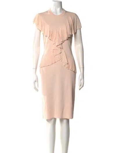 Pre-owned Givenchy Crew Neck Midi Length Dress In Pink