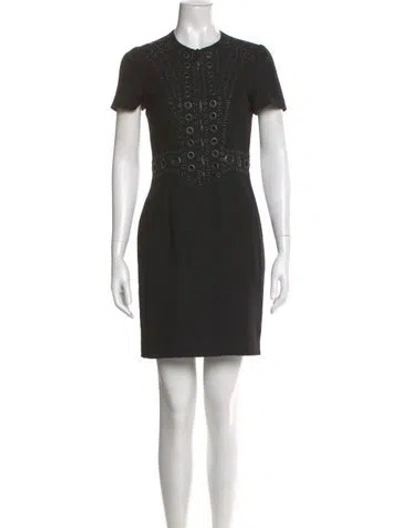 Pre-owned Givenchy Crew Neck Mini Dress In Black