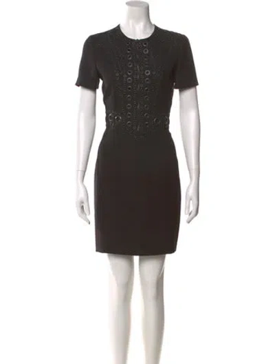 Pre-owned Givenchy Crew Neck Mini Dress In Black