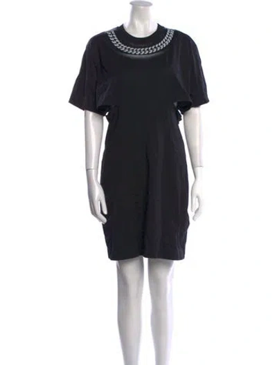 Pre-owned Givenchy Crew Neck Mini Dress In Black