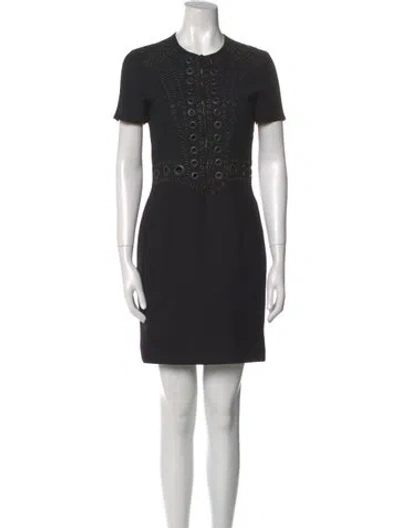 Pre-owned Givenchy Crew Neck Mini Dress In Black