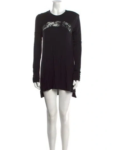 Pre-owned Givenchy Crew Neck Mini Dress In Black