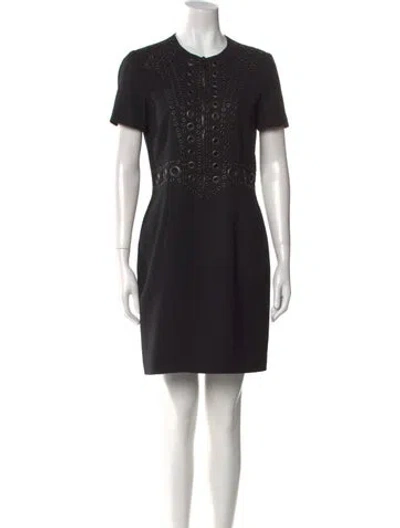 Pre-owned Givenchy Crew Neck Mini Dress In Black