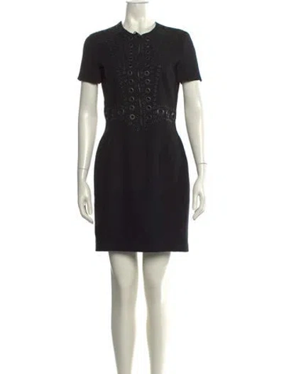 Pre-owned Givenchy Crew Neck Mini Dress In Black