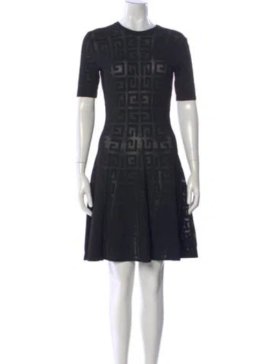 Pre-owned Givenchy Crew Neck Mini Dress In Black