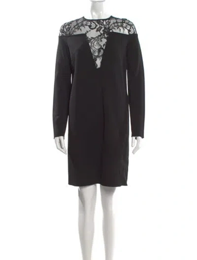 Pre-owned Givenchy Crew Neck Mini Dress In Black