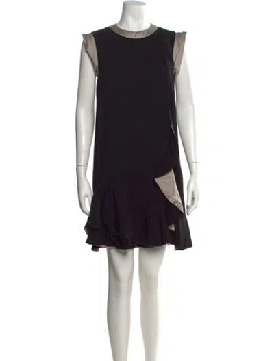 Pre-owned Givenchy Crew Neck Mini Dress In Black